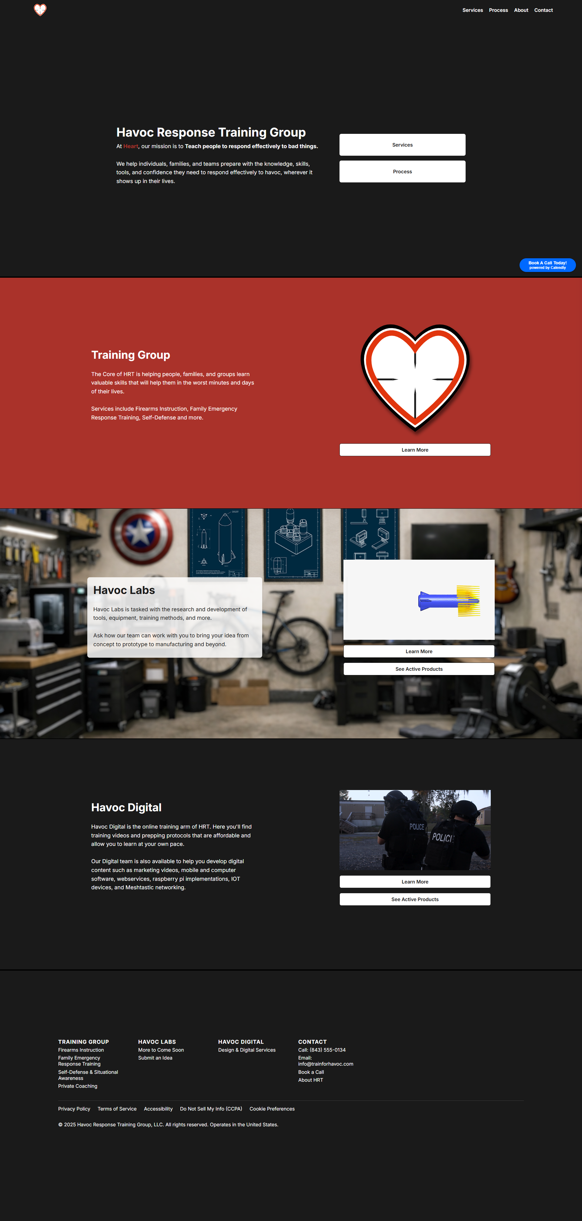 Havoc Response Training Group homepage preview